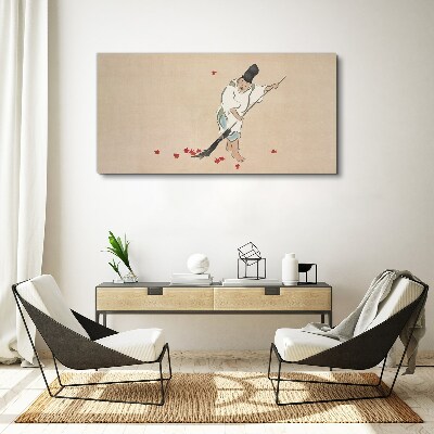 Obraz Canvas Mních čistenie s listami