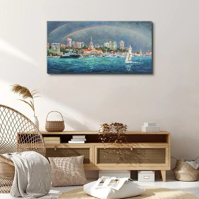 Obraz Canvas Prístav dúhových lodí