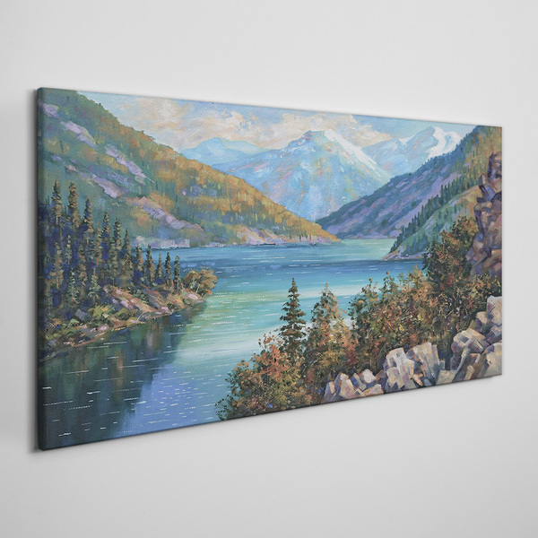 Obraz Canvas Horská krajina pri jazere