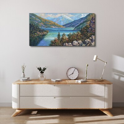 Obraz Canvas Horská krajina pri jazere