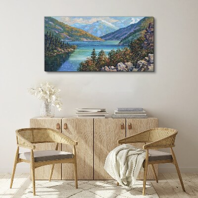 Obraz Canvas Horská krajina pri jazere