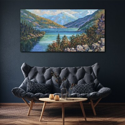 Obraz Canvas Horská krajina pri jazere