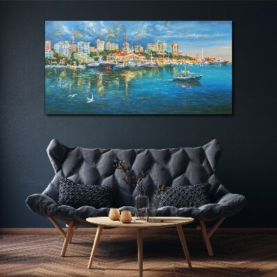 Obraz Canvas Mesto prístaviska lodí mora