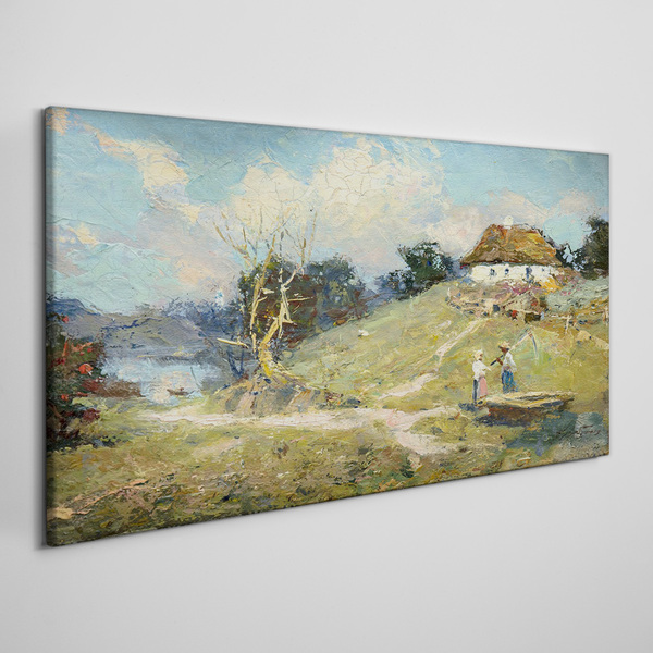 Obraz Canvas Vidiecka scenéria s rybármi