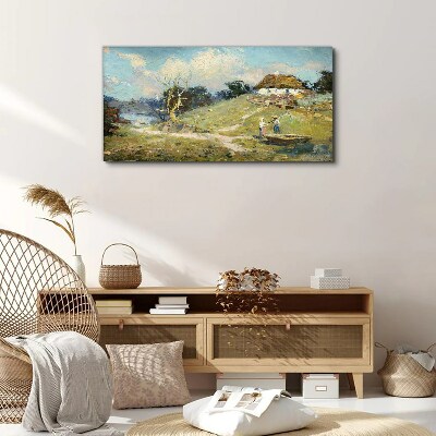 Obraz Canvas Vidiecka scenéria s rybármi