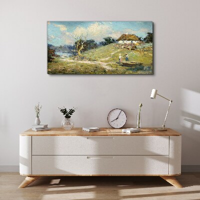 Obraz Canvas Vidiecka scenéria s rybármi
