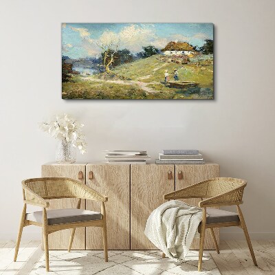 Obraz Canvas Vidiecka scenéria s rybármi