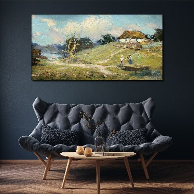 Obraz Canvas Vidiecka scenéria s rybármi