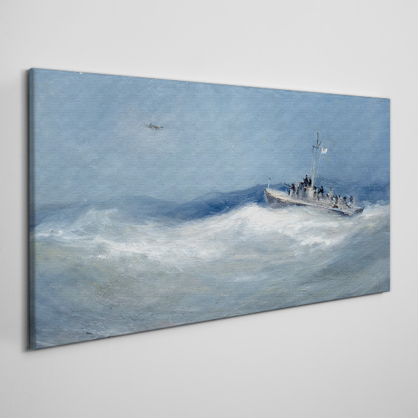Obraz Canvas Búrlivé more s loďou