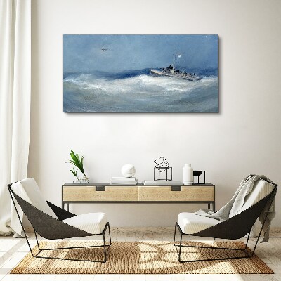 Obraz Canvas Búrlivé more s loďou