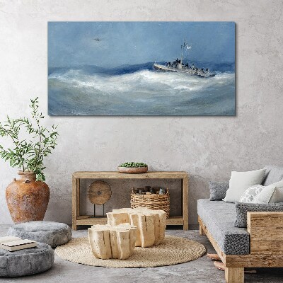 Obraz Canvas Búrlivé more s loďou
