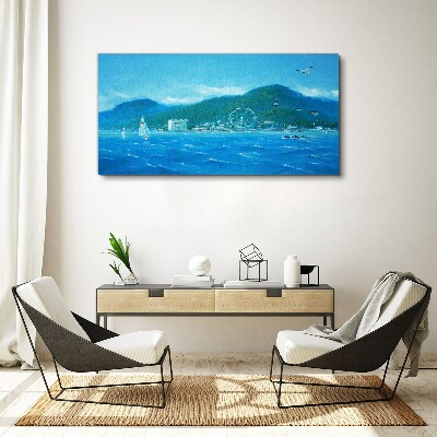 Obraz Canvas Prímorská krajina so zábavným parkom