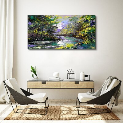 Obraz Canvas Maľovanie lesných riek