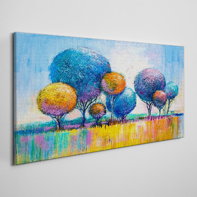 Obraz Canvas Farebné stromy v letnom slnku