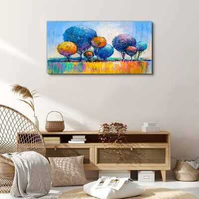 Obraz Canvas Farebné stromy v letnom slnku