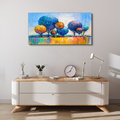 Obraz Canvas Farebné stromy v letnom slnku