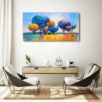 Obraz Canvas Farebné stromy v letnom slnku