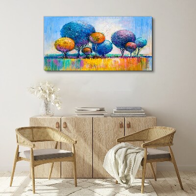 Obraz Canvas Farebné stromy v letnom slnku