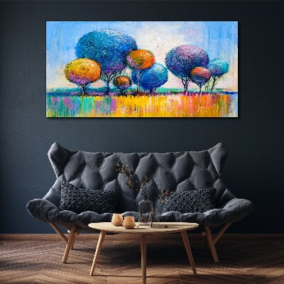 Obraz Canvas Farebné stromy v letnom slnku