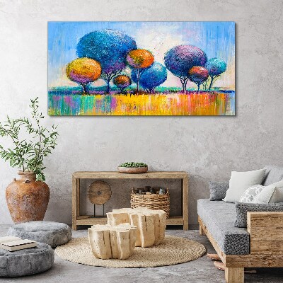 Obraz Canvas Farebné stromy v letnom slnku