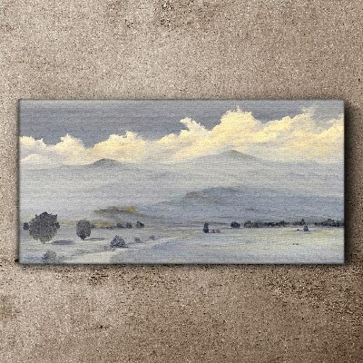 Obraz Canvas Zahmlená horská panoráma