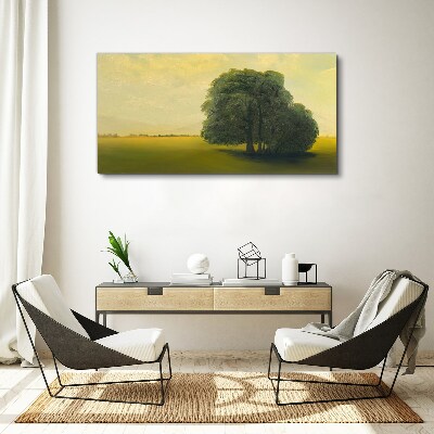 Obraz Canvas Maľovanie stromov obloha poľa