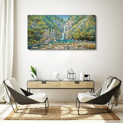 Obraz Canvas Vodopád v horskej scenérii