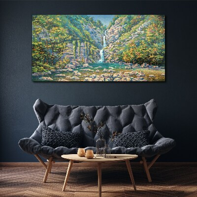 Obraz Canvas Vodopád v horskej scenérii