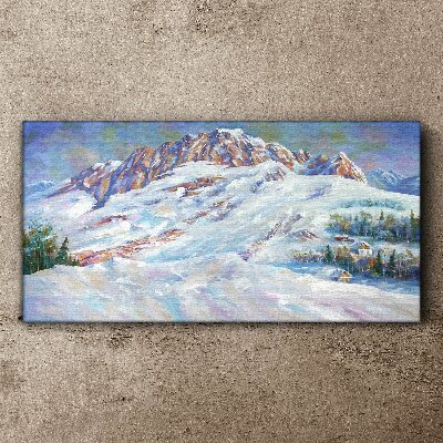 Obraz Canvas Zimné maľba snehu hôr