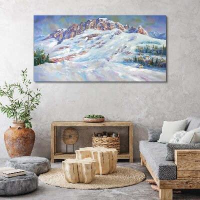 Obraz Canvas Zimné maľba snehu hôr