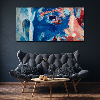 Obraz Canvas Intenzívna tvár v modrých odtieňoch
