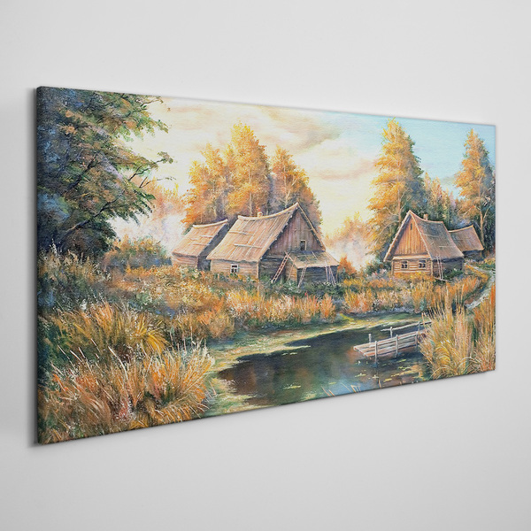 Obraz Canvas Ráno pokojná vidiecka krajina