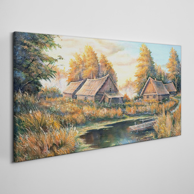 Obraz Canvas Ráno pokojná vidiecka krajina
