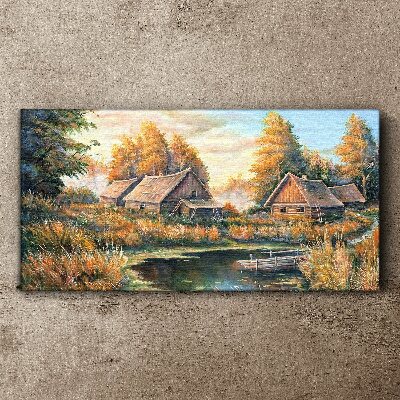 Obraz Canvas Ráno pokojná vidiecka krajina