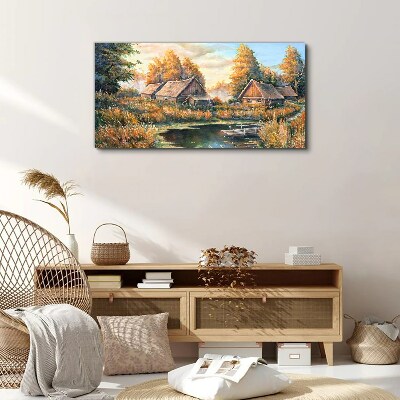 Obraz Canvas Ráno pokojná vidiecka krajina