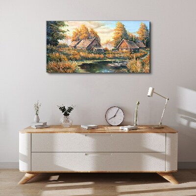 Obraz Canvas Ráno pokojná vidiecka krajina