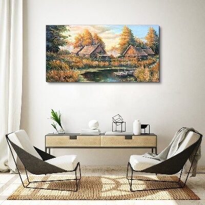 Obraz Canvas Ráno pokojná vidiecka krajina