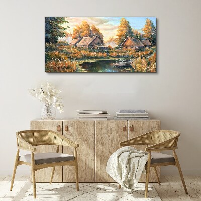Obraz Canvas Ráno pokojná vidiecka krajina
