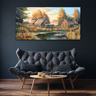 Obraz Canvas Ráno pokojná vidiecka krajina