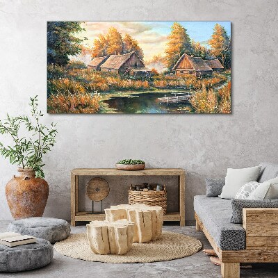 Obraz Canvas Ráno pokojná vidiecka krajina