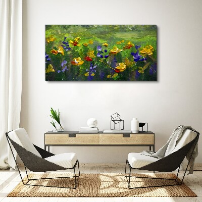 Obraz Canvas Kvetinová krajina v jarných farbách