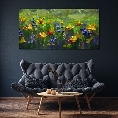 Obraz Canvas Kvetinová krajina v jarných farbách