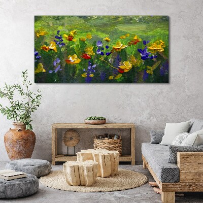 Obraz Canvas Kvetinová krajina v jarných farbách