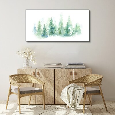 Obraz Canvas Lesy akvarel stromu