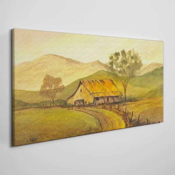 Obraz Canvas Ráno pokojná vidiecka krajina