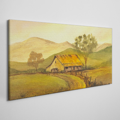 Obraz Canvas Ráno pokojná vidiecka krajina