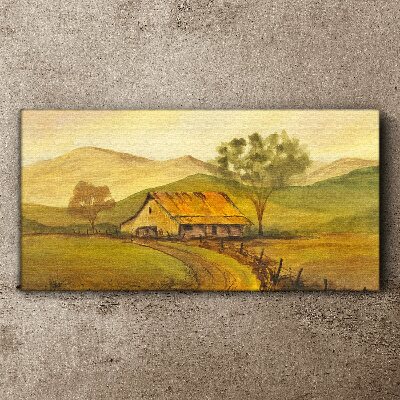 Obraz Canvas Ráno pokojná vidiecka krajina