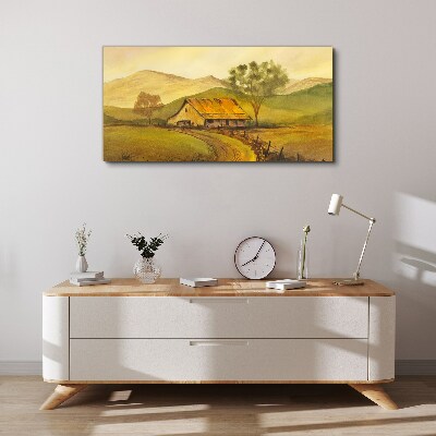 Obraz Canvas Ráno pokojná vidiecka krajina