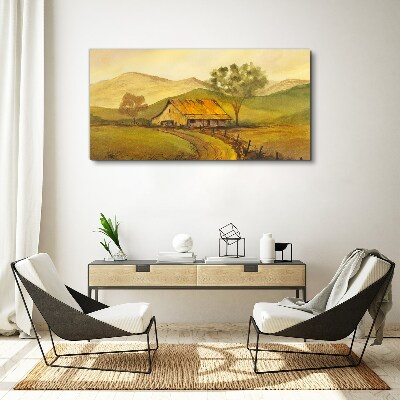 Obraz Canvas Ráno pokojná vidiecka krajina