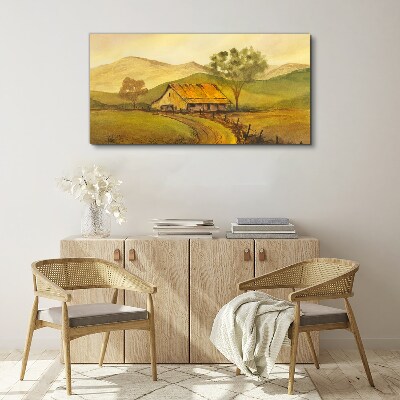 Obraz Canvas Ráno pokojná vidiecka krajina